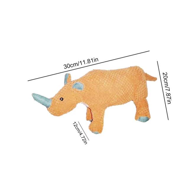 Brinquedos Interativos Squeaky Confortáveis para Animais de Estimação: Elefante e Rinoceronte Mastigáveis para Cães e Suprimentos Diversos