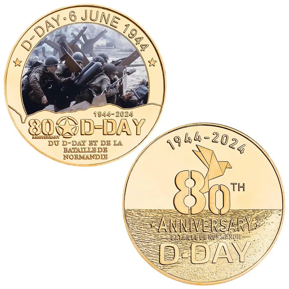 Coleção de Moedas Comemorativas do Desembarque França, 80 anos, aniversário, presentes de Natal para homem, namorado, 2021 - Image 1