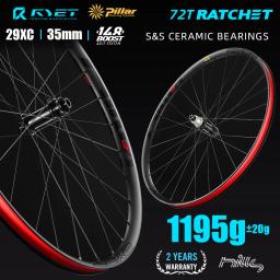 Ryet carbono mtb rodas super leve 1195g cerâmica tubless clincher disco 72t catraca hub 29er bicicleta rodado ciclismo peças - Image 6