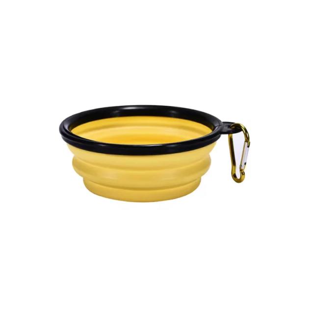 Tigela Dobrável para Pets com Mosquetão - Ideal para Camping, Viagens e Suprimentos Portáteis de Comida e Água para Gatos e Cães