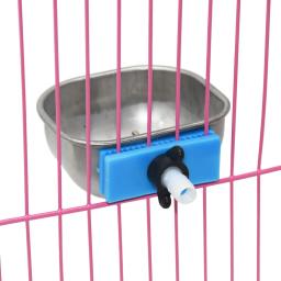 1 pçs coelho tigela de água fazenda coelho bebedor automático gaiola de coelho fix copo raising raposa vison aço inoxidável beber tigela - Image 1