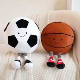 Sorriso Expression Soccer Ball Shaped Travesseiro, Brinquedos De Pelúcia, Almofada Macia, Basquete, Futebol, Decoração Para Casa, Aniversário, Presente De Natal - Image 1