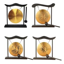 Mini Desktop Wind Chime Percussão Instrumento, Pratos de Bateria, Gongos com Malho, Home Decor, Housewarm Presente, Desktop - Image 1
