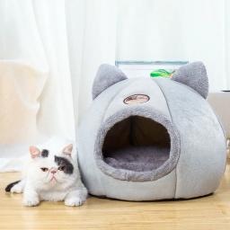 Canil macio lavável para cães pequenos, esteira do gato, caverna do filhote, cesta do canil, cama do gato do gatinho, pet fornecimentos, almofada - Image 1