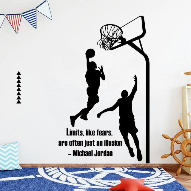Adesivo de Parede Vinil de Basquete para Quarto Infantil - Decoração Esportiva Diversão e Estilo para Crianças
