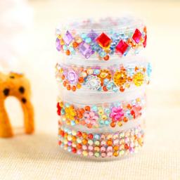 Auto-adesivo acrílico cristal strass adesivos, rolo de fita de diamante para crianças, materiais DIY artesanais, álbum, notebook, decoração - Image 4