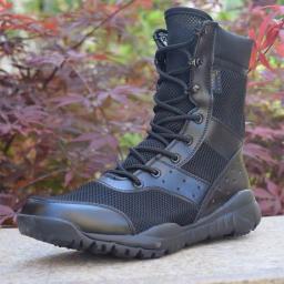 Botas táticas impermeáveis leves para homens e mulheres Botas de combate Sapatos de malha respirável Caminhada ao ar livre Treinamento de escalada verão - Image 1