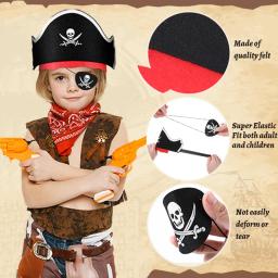 6/12/18/24 conjuntos de suprimentos para festa de pirata, trajes de pirata de halloween, lembranças para festa de aniversário infantil, acessórios de pirata, chapéu de pirata, espada - Image 5