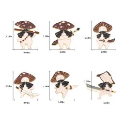 Cogumelo esmalte pinos personalizado faca flauta planta broche lapela crachá saco dos desenhos animados leitura livro jóias presente de ano novo para amigos - Image 5