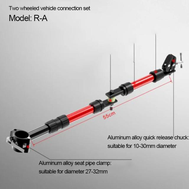 Conector Dobrável para Reboque de Bicicleta com Montagem Traseira e Acessórios para Scooter