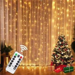 LED Janela Cortina String Luz, Festa de Casamento, Casa, Jardim, Quarto, Exterior, Interior, Decorações de Parede, 600, 300 LED - Image 5