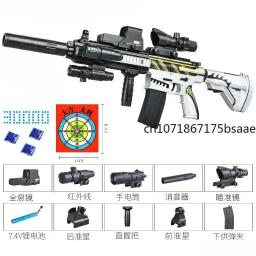 Brinquedo blaster elétrico preto para crianças e adultos, acabamento metálico, recarregável com óculos de proteção, de alta velocidade, novo, M416 - Image 1