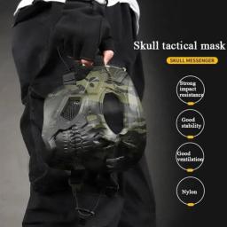 Máscara de caveira com óculos para esportes, capacete de motocicleta aberto, máscara de caveira, máscara off road - Image 2