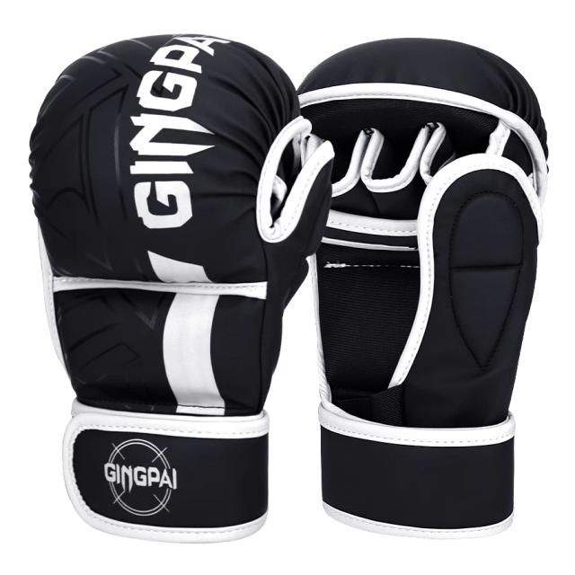 Luvas de Boxe Profissional MMA Unissex com Metade do Dedo para Treinamento de Muay Thai e Sandbag