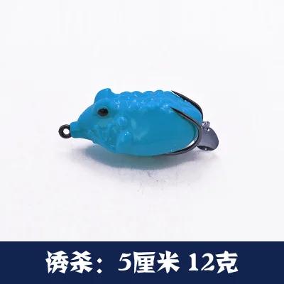 Isca de Pesca Suave com Gancho Farpado - Sapo e Cabeça de Cobra Preta, 1 Peça, Ideal para Peixes