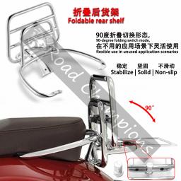 Motocicleta Traseira Armazenamento Prateleira Suporte, Dobrável Bagagem Rack Kit, Saco Stand Acessórios, Fit para Vespa Sprint, Primavera 150, GTS300 - Image 1