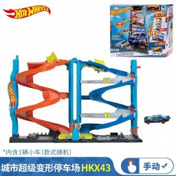 Em estoque roda quente cidade super transformação estacionamento 2-em-1 conjunto de pista carro das crianças brinquedo hkx43 brinquedo pista carro presentes do feriado - Image 3