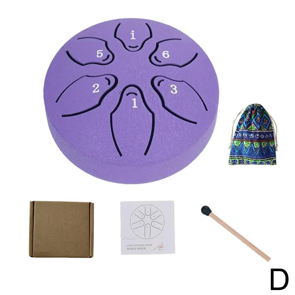 Mini mão Pan bateria tambores, etéreo pandeiro, chuva carrilhão, tambor ao ar livre, música, M N5K0, 6 Tom língua, 3" - Image 1