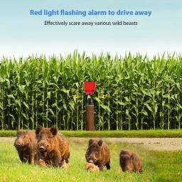 Solar Beast Repeller com luz intermitente, animal selvagem dissuasor, som e alarme de luz, IP55 impermeável para jarrabo selvagem Rabbit Deer - Image 2