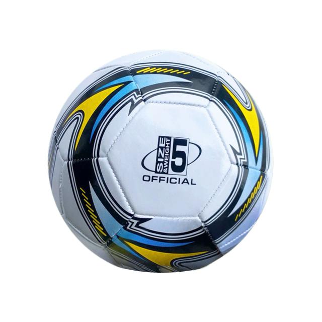 Bola de Futebol Juvenil Tamanho 5 em Branco e Vermelho com Costura de Painéis e Bexiga de Borracha com Opção de Retenção de Ar