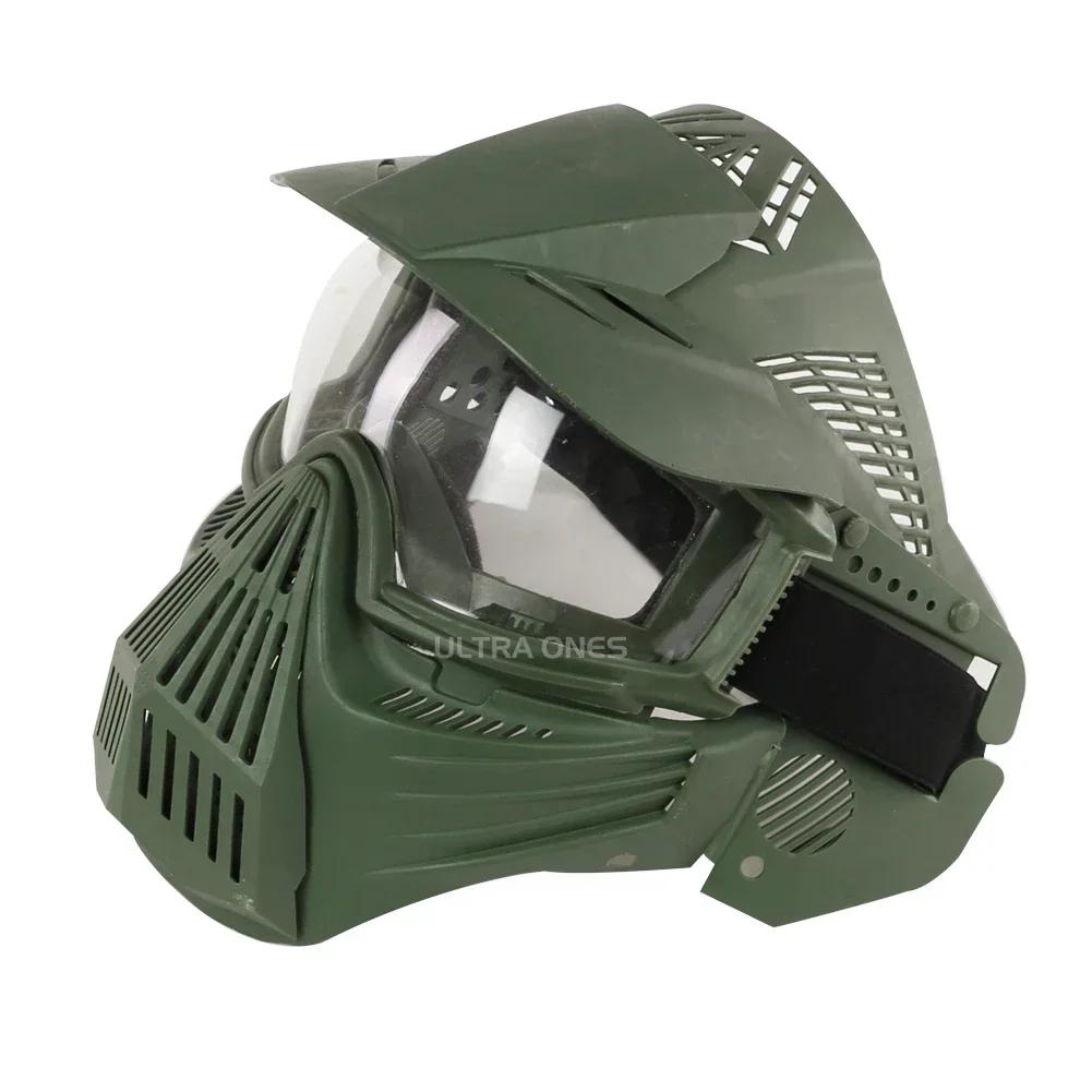Máscara tática respirável completa da cara com lente, airsoft, exterior, cs, acessórios do paintball, caça, proteção, cs - Image 1