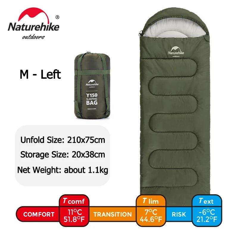 Naturehike y150 saco de dormir 3 estações à prova dultralight água ultraleve envelope sacos de dormir com capuz para adultos acampamento caminhadas ao ar livre - Image 1
