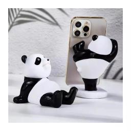 Estatuetas panda para celular interior, suporte universal para celular, escultura moderna de resina, estátua para casa e escritório, decoração de mesa - Image 3