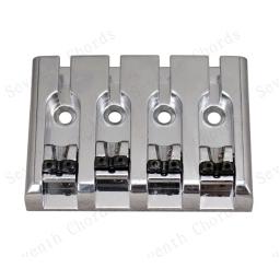 Um conjunto de ferro prata ajustável baixo elétrico guitarra ponte 4 cordas instrumentos musicais acessórios peças - Image 2