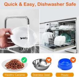 Tigela plana cerâmica anti-fadiga para gatos pequenos, pratos planos e largos para alimentação de alimentos úmidos, gatos internos - Image 6