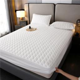 Capa protetora de colchão impermeável - Saia de cama acolchoada antibacteriana com bolso profundo, conforto de pelúcia para proteção noturna toda - Image 6