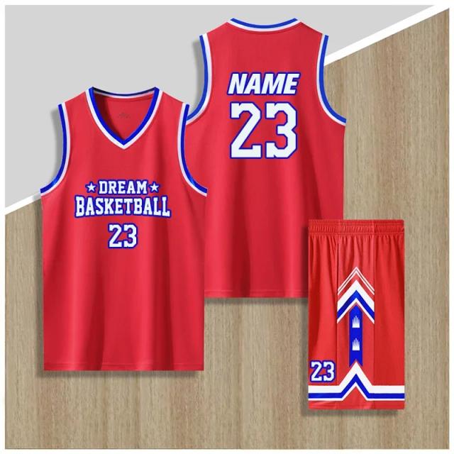 Camisa de Basquete Infantil Personalizada 100% Poliéster Retrocesso Respirável Secagem Rápida