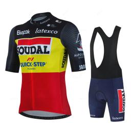 Soudal conjuntos de camisa de ciclismo de passo rápido manga curta verão frança roupas de bicicleta de corrida respirável mtb bib terno ciclismo - Image 5