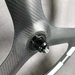 Rodas de carbono de 3 raios 700C, profundidade de 70 mm, cubo de engrenagem fixa/cubo de estrada para pista, bicicleta de corrida de estrada, acabamento 3K, 700C - Image 5
