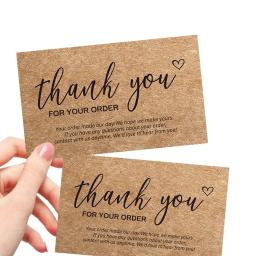 30pcs Natural de Papel Kraft Cartões de Agradecimento para os Pequenos Negócios Valorização Da Empresa Cartão Cartão Obrigado Para O Seu fim - Image 2
