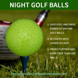 Caitron Glow Bolas de golfe para esportes noturnos, brilho fluorescente no escuro, bola de golfe fluorescente, bolas brilhantes de longa duração, bolas luminosas, torneio - Image 2