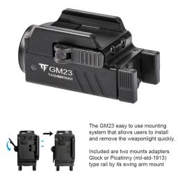 Lanterna LED tática TrustFire GM23 800 lúmens GL0ck Lanterna recarregável USB montada em trilho leve - Image 6