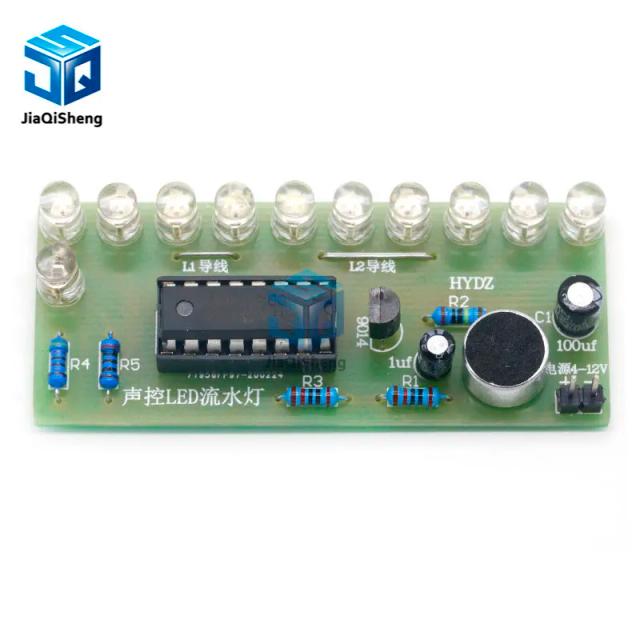 Kit de Luz LED Controlada por Voz com CD4017 - Lanterna Interativa e Módulo de Treinamento em Eletrônica