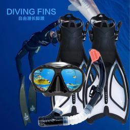 Scuba Diving Fins Set, Esportes Aquáticos, Long Flipper, Tubo De Respiração, Máscara De Snorkel, Sapatos, Novo - Image 2