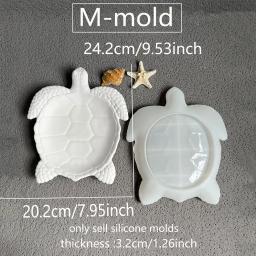 Molde de gesso para artesanato de tartaruga marinha, bandeja grande de armazenamento de tartaruga, resina epóxi, molde de silicone, decoração de casa, prato de armazenamento de chave, moldes de concreto - Image 3
