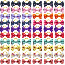 Arcos de cabelo artesanais para animais de estimação, cães pequenos, cachorro, acessórios de higiene, suprimentos para cães, casamento, festa, 100pcs - Image 4