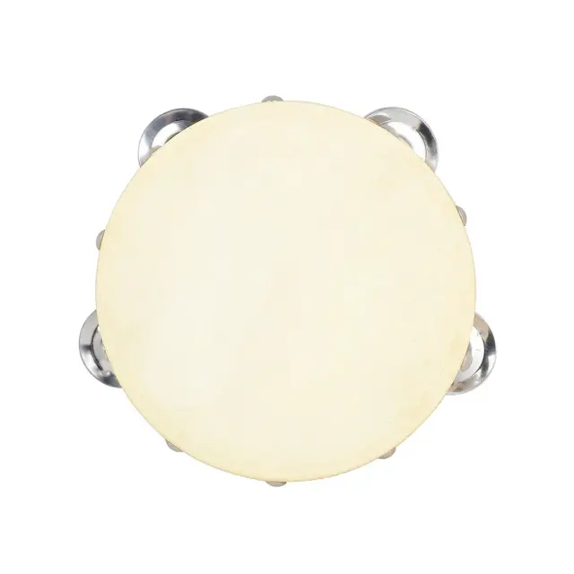 Pandeiro Orff Duplo para Crianças - Instrumento de Percussão Durável e Seguro com Iluminação e Pele de Carneiro, 6"
