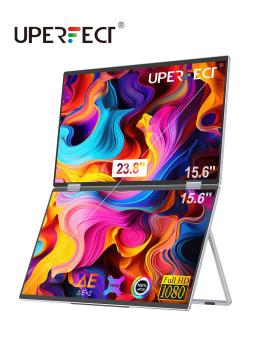 UPERFECT UStation Δ Monitor dobrável de 15,6 "Display portátil duplo Suporte embutido Menu VESA OSD Ajuste livremente a tela com USB C HDMI para laptop PC Mac Phone Monitores dobráveis de pilha dupla estendidos - Image 1