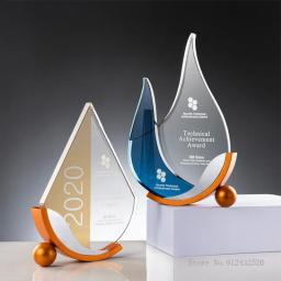 Personalizado Concorrência Gotas De Água Amor Voluntário Prêmios Troféu De Cristal Empresa Excelente Empregado Home Decor Medalha De Honra 1PC - Image 3