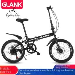 Bicicleta dobrável com freio a disco, velocidade variável, masculino e feminino, dragão lazer universal, ciclismo cidade, estudante, adulto pendulares, 20 em, 2024 - Image 1