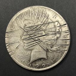 Dupla Face Cabeça Scratch Replica, Deusa Americana, Moeda Comemorativa, Cavaleiro das Trevas Magic Prop, Cobre Coin, Fun Toy Gift, 1922 - Image 2