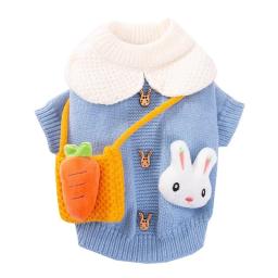 Pulôver de malha de dois pés para cães e gatos, suéter grosso e quente, coelho e cenoura, roupas pequenas e médias, outono e Wi-fi - Image 5