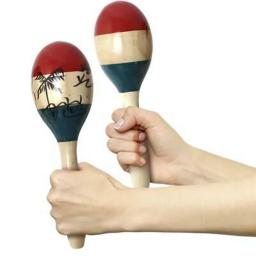 Durável de alta qualidade quente prático maracas percussão de madeira 2 pçs adulto colorido jantar mão instrumento festa - Image 5