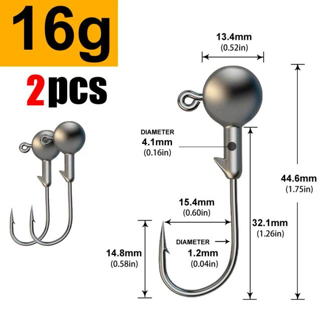 JYJ Anzol de Pesca Jig Head Gancho de Minhoca Macia 1g-28g