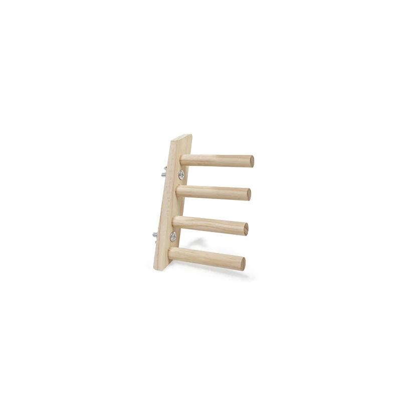 Escada de madeira para pássaros e papagaios, brinquedo interativo para animais de estimação, acessórios engraçados para moer gaiola de pássaro, 4 ou 6 passos - Image 1