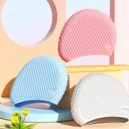 Boné de silicone para adultos, boné de natação impermeável para mulheres e homens, elástico alto, chapéu de banho, acessórios de piscina - Image 1